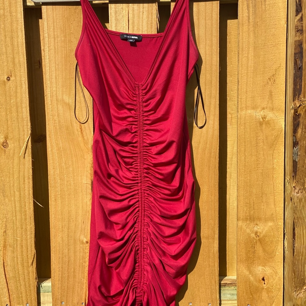 Red mini dress